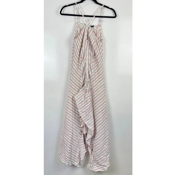 Nasty Gal Striped Halter Ruffle High Low Midi Dress Size 4 - Picture 2 of 8